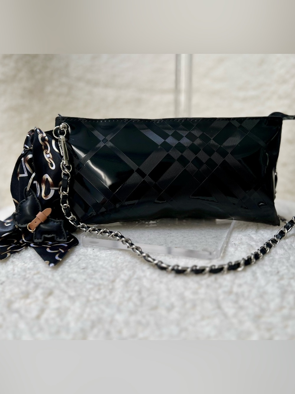 Burberry Upcycled Beauty to Crossbody Bag with removable strap, scarf and  Charm